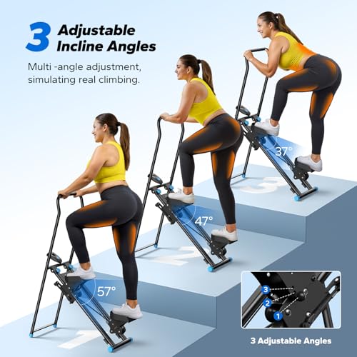 Stair Stepper with Adjustable Resistance & LCD Monitor - Black