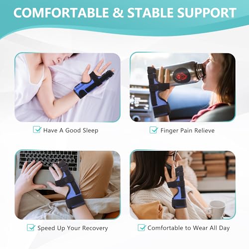 Fibee Pinky Finger Splint S/M Adjustable Hand Brace for Fracture & Arthritis