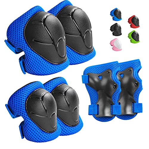 Kids Protective Gear Set - Knee Pads, Elbow Pads & Wrist Guards for Ages 3-14