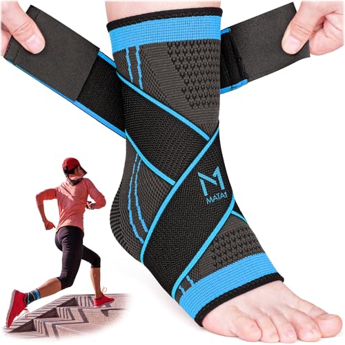 Adjustable Ankle Brace for Plantar Fasciitis & Support - Blue Regular