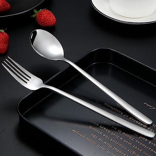 Portable Travel Cutlery Set - 4-Piece Stainless Steel Flatware