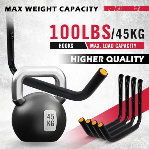 SEDY 4-Piece 15" 100 Lbs Heavy Duty Garage Storage Hooks, Kayak Storage Rack Garage Hooks Jumbo Arm Kayak Wall Mount for Hanging Surfboard Snowboard Paddle Board Ladders Bikes