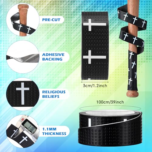 Cross Baseball Bat Grip Tape - Non-Slip Black