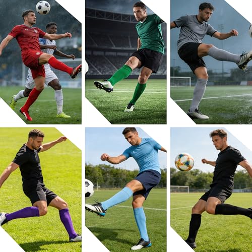 Knee High Soccer Socks - Solid Red, Unisex (Small) - 2 Pairs