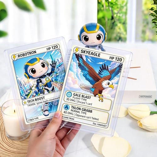 AKONEGE 12 Pack Jumbo Card Sleeves Size L 5.4" x 7.5" Hard Plastic Protectors