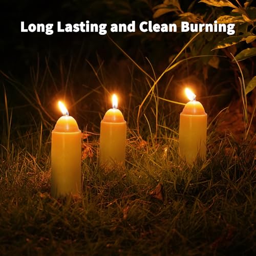 NOMFIX 15H+ Natural Beeswax Emergency Candles for Lanterns – 20-Pack, Unscented