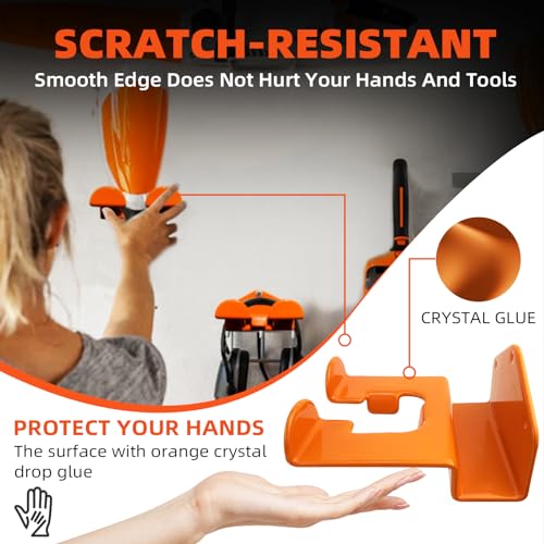 Weedeater Hanger, 2 Pack Weed Eater Hanger for Wall, Heavy Duty Weed Wacker Hooks for Garage, Garage Organization Storage Shed Organizer Mounted Trimmer Rack