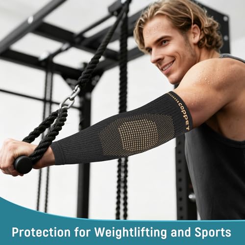 Vlela Copper Infused Elbow Compression Sleeve Large - Fits Forearm Support