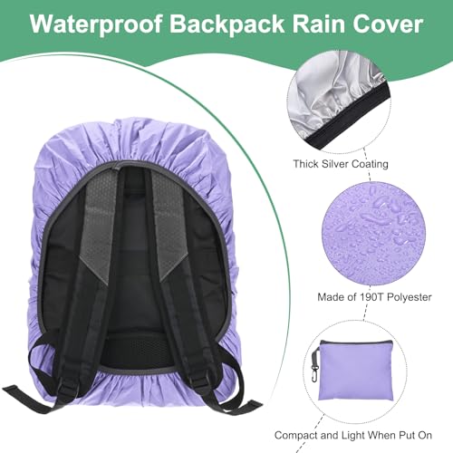 Waterproof Backpack Rain Cover - Purple, Small (15L-25L)