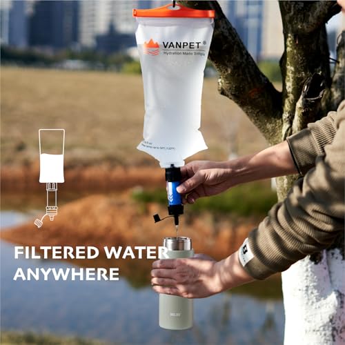 VANPET 2L Collapsible Water Bag for Camping & Hiking - BPA Free, TPU Material, Includes 1 Pc