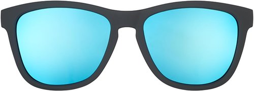 Goodr Mick & Keith's Midnight Ramble Polarized Sunglasses - UV400 Protection, Black Frame with Blue Mirrored Lenses, Medium Size
