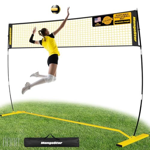 12FT Portable Volleyball Net - Adjustable Height, Freestanding with Carry Bag