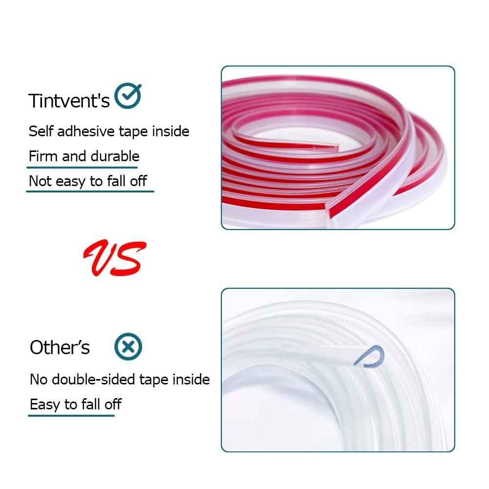 Tintvent Clear Rubber Edge Trim, U Channel Rubber Seal Strip with Self-Adhesive Tape, Metal Edge Protector Fit for 0.15", 20Ft (236 in)