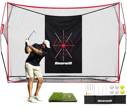 10x7ft Heavy Duty Golf Practice Net with Mat and Accessories