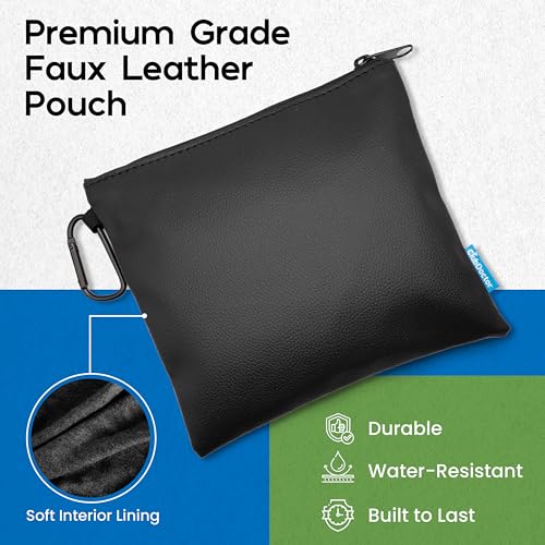 Golf Valuables Pouch - Premium Faux Leather Organizer for Balls, Tees & Accessories