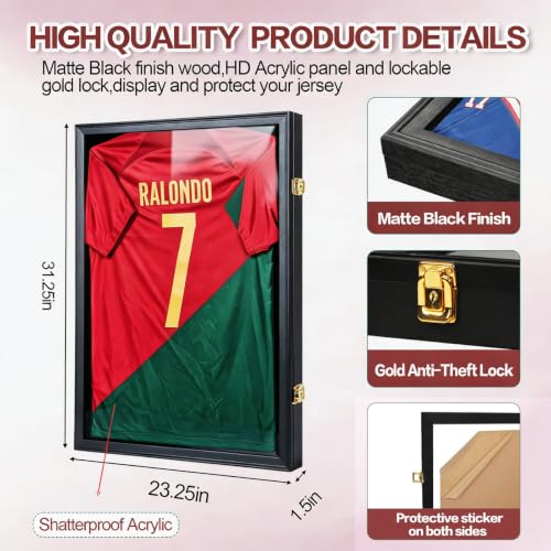 Jersey Shadow Box Frame with UV Protection & Hangers