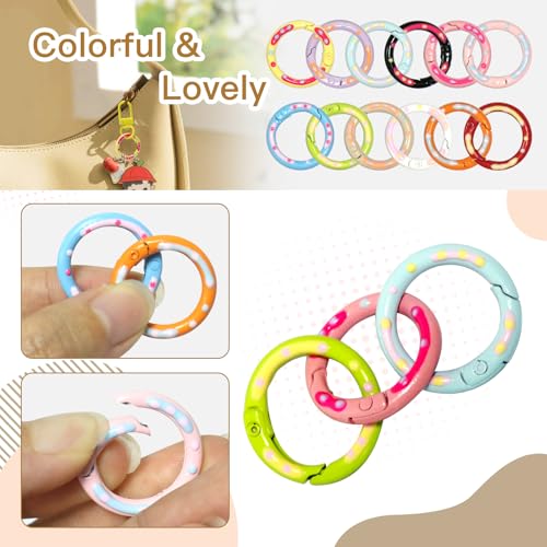 12 Color Spring O Rings & Lobster Claw Clasps Set - 25mm