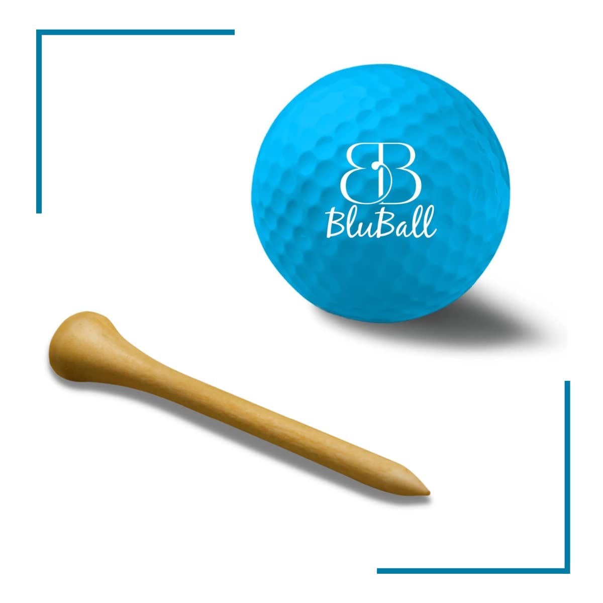 BluBall Bamboo Golf Tees - Adjustable Bamboo Tees Stronger Than Wood - 100 Golf Tee Pack of Size 3-1/4 Inch | Biodegradable Golf Tees Cause Less Friction