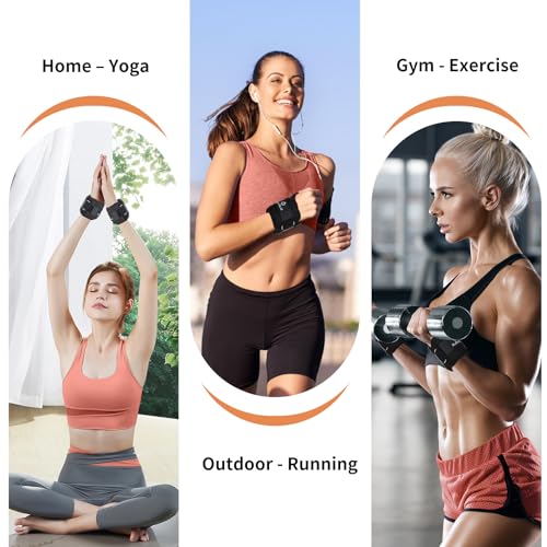 ELEAMY Adjustable Wrist Weights for Men & Women 0.5lb-3lb, Black, 1lb Pair