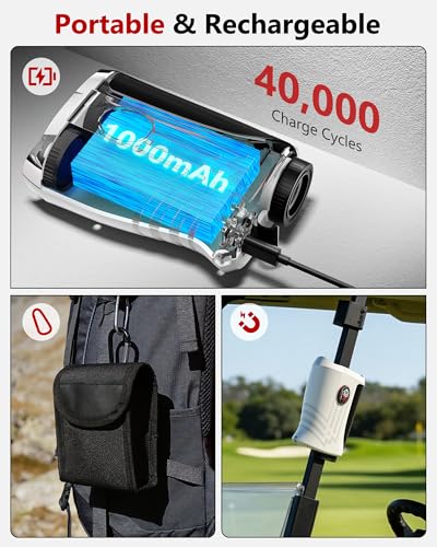 Golf Rangefinder with Slope Switch & Flag Lock Vibration - White