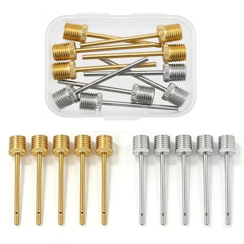10-Piece Ball Pump Needle Set with Storage Case - Brass & Stainless Steel