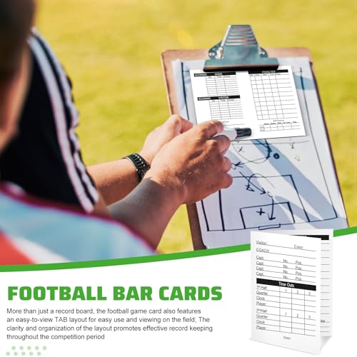 50 Pack Football Referee Cards - 4 Sided Scorekeeping Cards for Sports Officiating