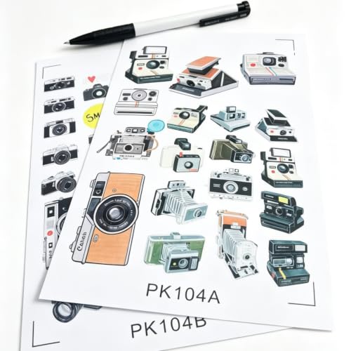Vintage Camera Aesthetic Stickers - 2 Sheets for Planners