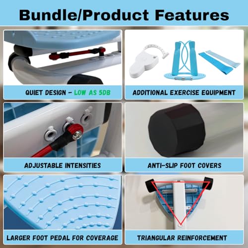 Ab Twister Board Workout Bundle with Resistance Bands & Jump Rope - Purple