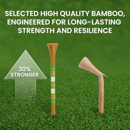 Bamboo Golf Tees with USA Flag Design - 18-Pack, 3 1/4 Inch