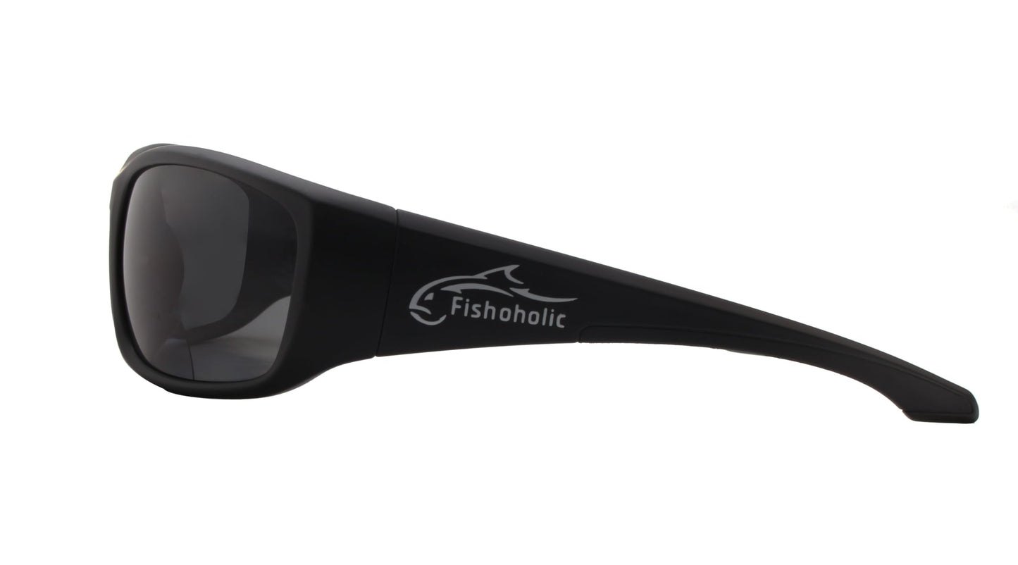 Fishoholic Polarized Bi-Focal Fishing Sunglasses with Reader Magnification (1.5x, 2.0x, 2.5x Options) and UV400 Protection