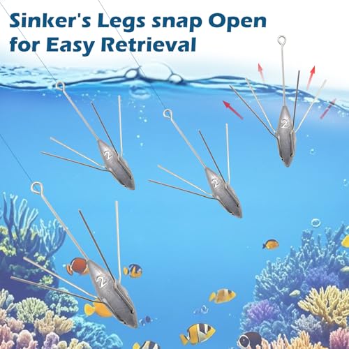 Silvery 2oz 5 Pcs Sputnik Lead Sinkers for Saltwater & Surf Fishing