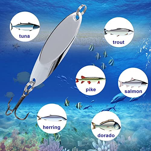 5PCS Hard Metal Fishing Lures Spinner Baits for Trout & Bass