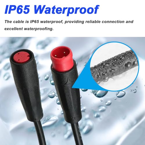 DKARDU 2Pin Waterproof Ebike Extension Cable for Lights, Sensors & Brake - 2 Pack
