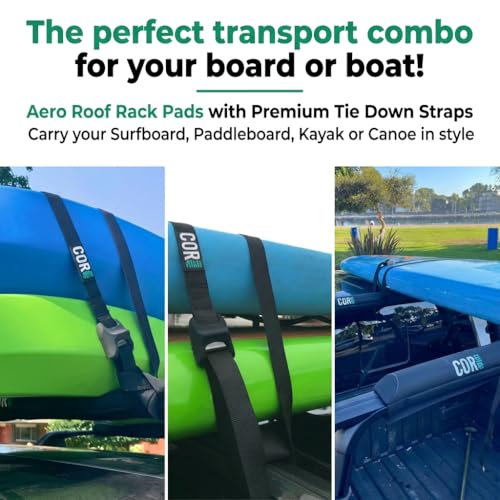 Aero Roof Rack Pads with No-Scratch Tie Down Straps - 19" Wide - 10' Strap