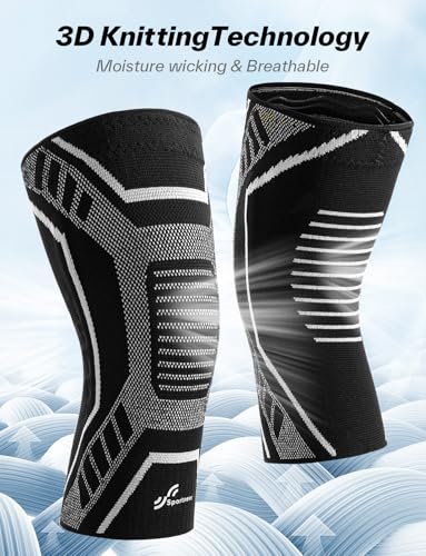 Knee Brace Compression Sleeve with Side Stabilizers - Black Medium