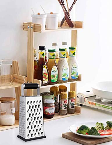 4-Sided Box Grater for Cheese, Vegetables & Fruits - Ergonomic Design