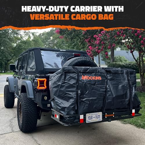 Heavy Duty Hitch Cargo Carrier 60"x24"x6" with Waterproof Bag