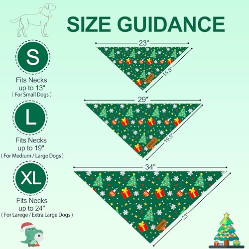 Christmas Dog Bandanas - Reversible Santa & Christmas Tree - X-Large