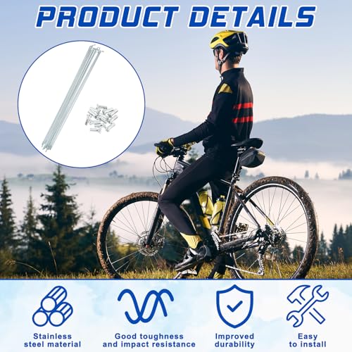 12PCS Stainless Steel Bicycle Spokes - 26cm Universal Fit