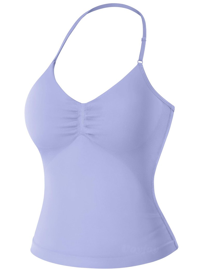 VOYJOY Impact Longline Strappy Top Workout Tank Tops for Women Impact Gym Sports Bra Camis