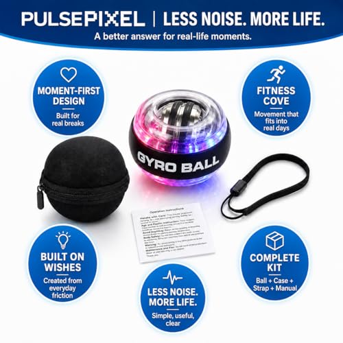 Auto-Start Gyro Ball Hand Exerciser with Color-Changing LED
