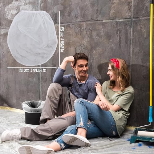 10pcs 1 Gallon Paint Strainer Bags, Paint & Liquid Filter Bags White Fine Mesh Bucket Strainer with Elastic Top Opening Paint Filtering Bag for Paint Gardening Hydroponics (Bucket Not Included)