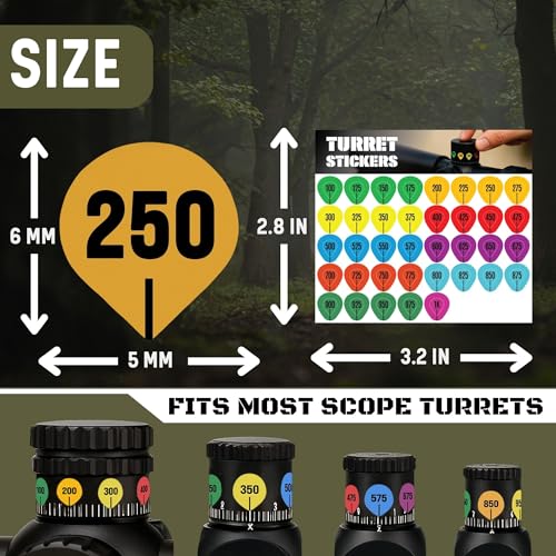 Rifle Scope Turret Stickers - 10 Sheets for Long-Range Shooting