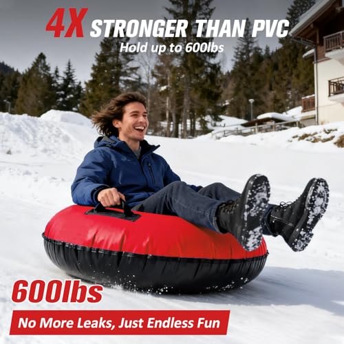 Heavy-Duty Inflatable Snow Tube - 45" Rubber with Canvas Cover
