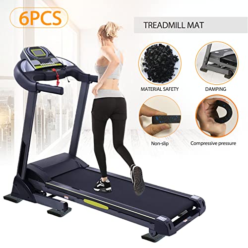 High-Density Rubber Treadmill Mat Pads - 3.94" x 3.94" x 0.5" - 6-Pack