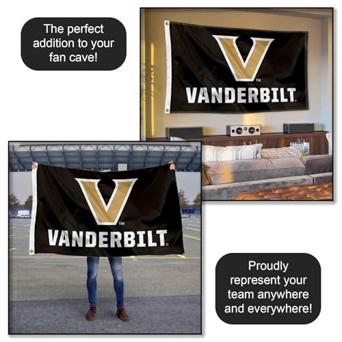 Vanderbilt Commodores Large Polyester Grommet Banner Flag - 3x5 ft Sports Team Flag