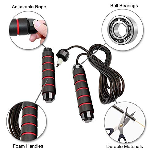 Adjustable Jump Rope for Fitness - Red & Blue - Cardio Workout