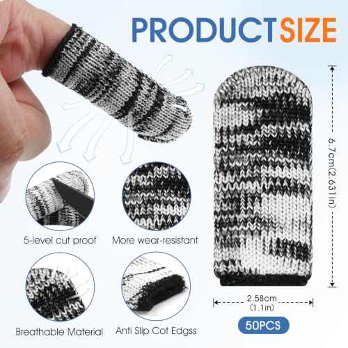 Cut Resistant Finger Cots - Non-Slip, Breathable, 50 Pack