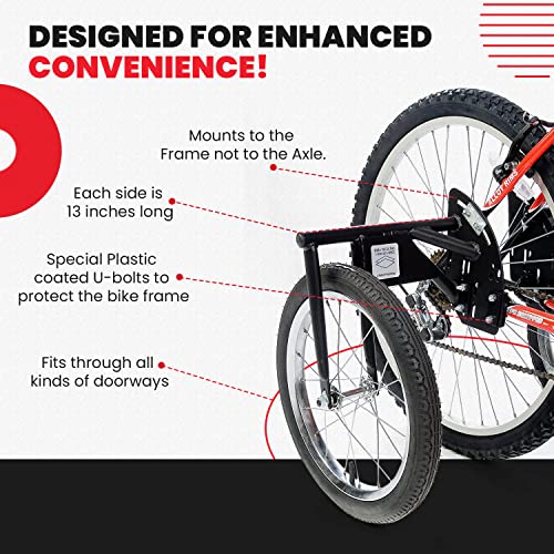 Heavy-Duty Adult Bicycle Training Wheels – Stabilizer Kit for 24-27" Bikes