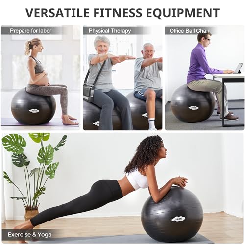 Yoga Exercise Ball - Anti-Burst Stability Chair for Fitness